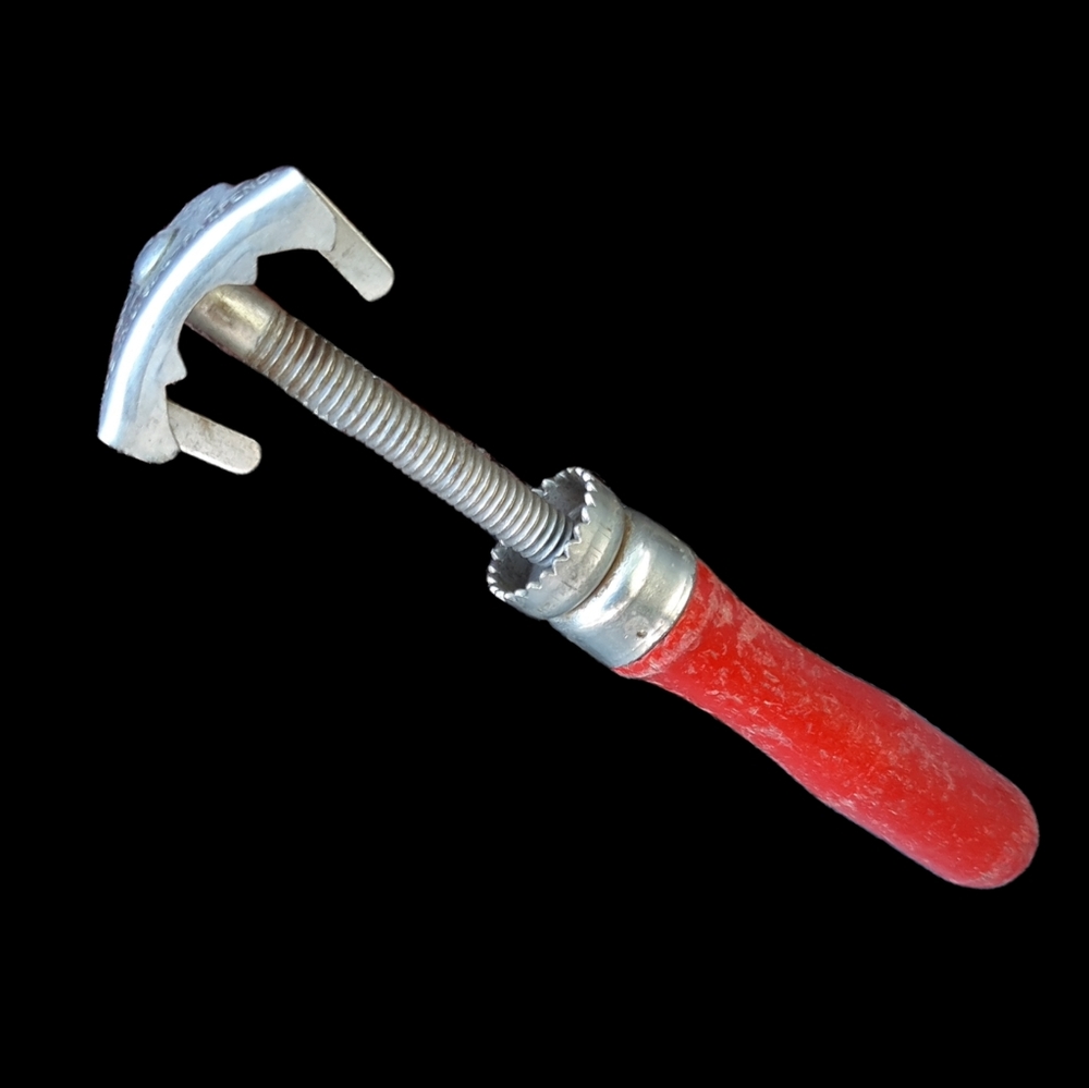 Vintage Eagle Ind. Inc. Chicago Jar Opener Lifter Stainless Steel Wood Red